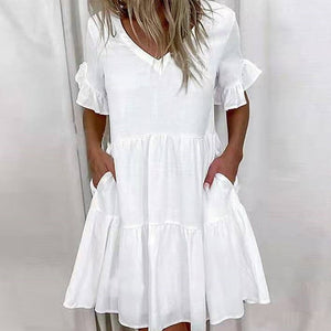 Ruffle Pattern Casual Dress