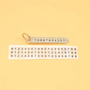 Diamond Car Number Plate Key Pendant