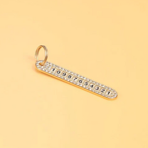 Diamond Car Number Plate Key Pendant