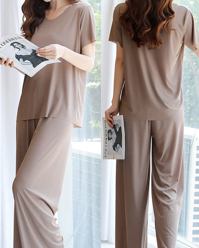 Ice Silk Pajama Two-piece Set