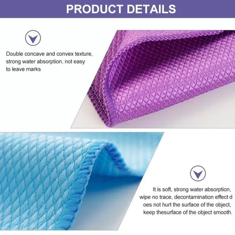 Fish Scale Microfiber Polishing Cleaning Cloth (5 Pcs)