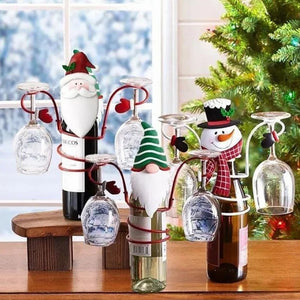 Holiday Wine Bottle Glass Holder