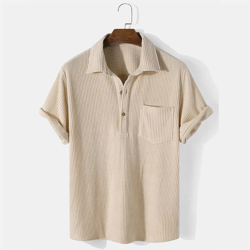 Men's Waffle Lapel Shirt