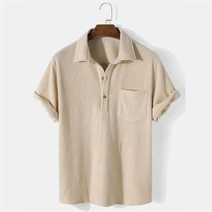 Men's Waffle Lapel Shirt