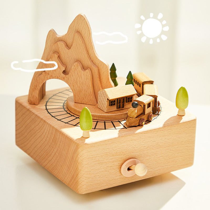 Handmade Wooden Rotating Music Boxes