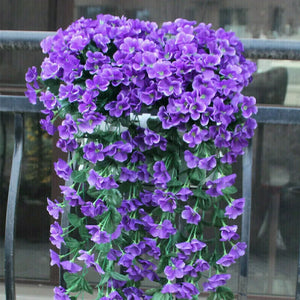 Simulated Violet Hanging Basket