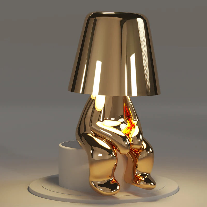 Thinker Little Golden Man Table Lamp