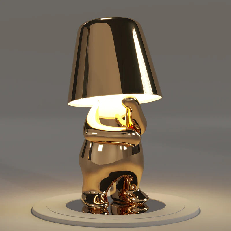 Thinker Little Golden Man Table Lamp