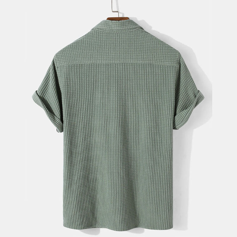 Men's Waffle Lapel Shirt