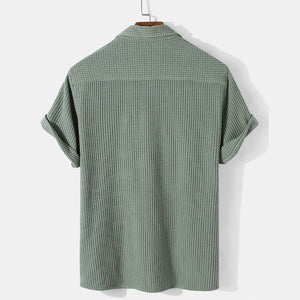Men's Waffle Lapel Shirt