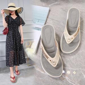Metal Buckle Beach Flip Flops