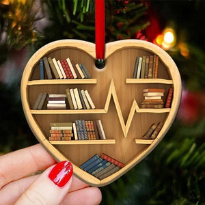 Book Lovers Heart Ornament