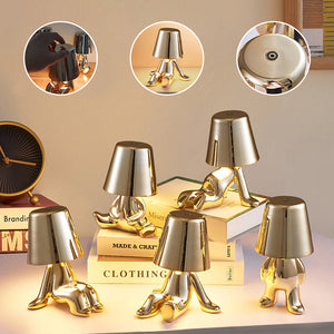 Thinker Little Golden Man Table Lamp