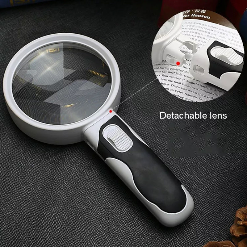 20X Optical Handheld Backlit Magnifier For Reading