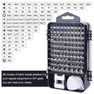 Multi-Functional Extra Hard 115 in 1 Screwdriver Set
