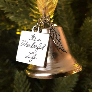 Christmas ornaments angel wings bell-memorial