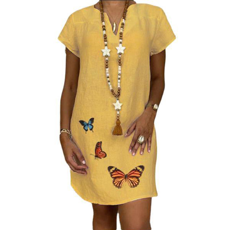 Cotton Linen Butterfly Dress