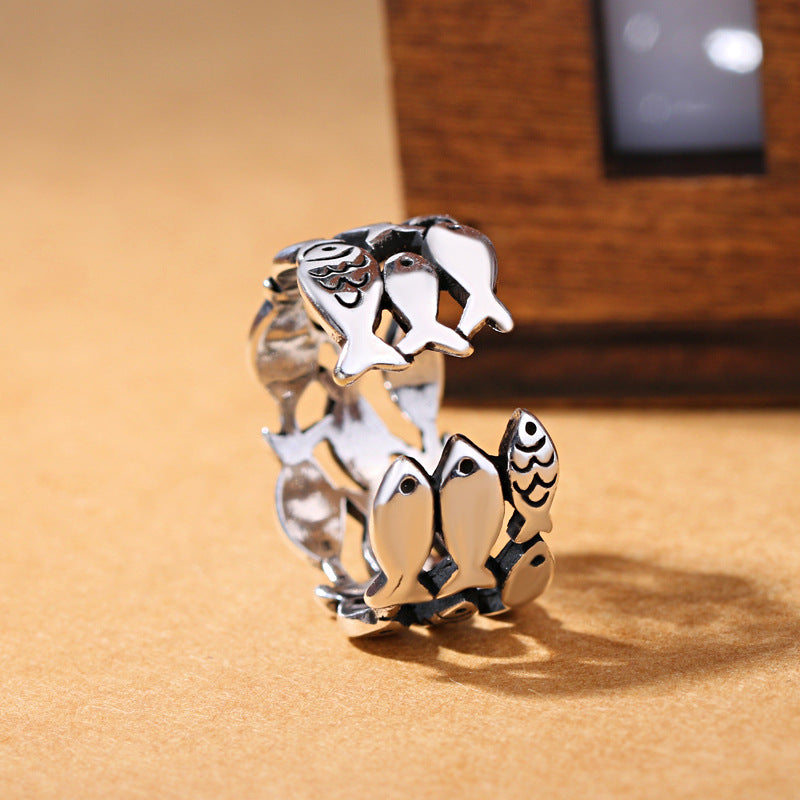 School of Fish Wrap Ring