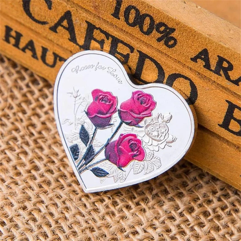 Rose Heart-Shaped Commemorative Coin