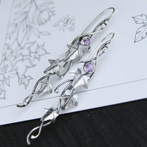 Vintage Leaf Gemstone Earrings
