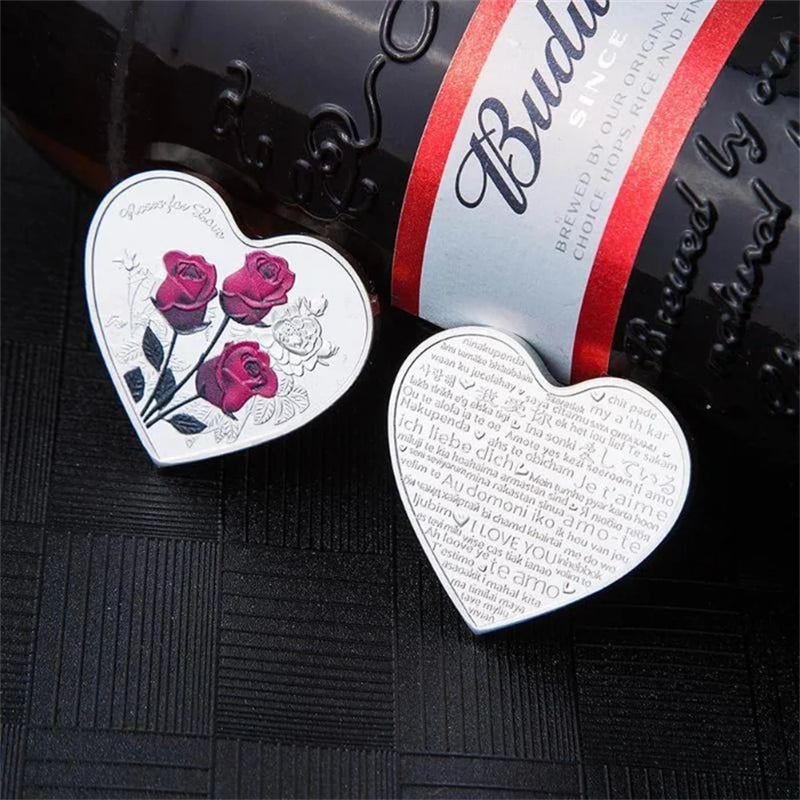 Rose Heart-Shaped Commemorative Coin