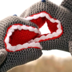 Hand Crocheted Shark Gloves