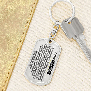 To My Grandson Keychain