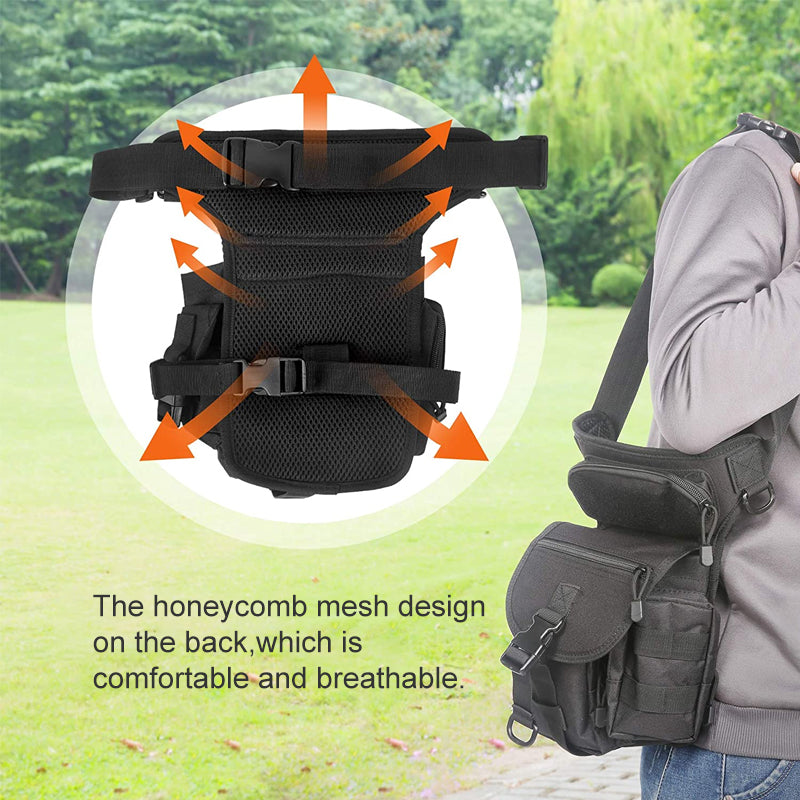 Nylon Waterproof Men Tactical Waist Pack Leg Travel Belt Bag