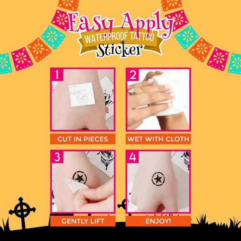Halloween Waterproof Tattoo Sticker-Spooky Halloween Set