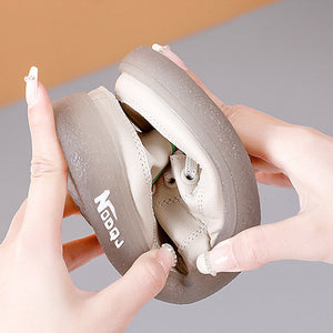 Women's Soft Leather Casual Shoes With Elastic Laces