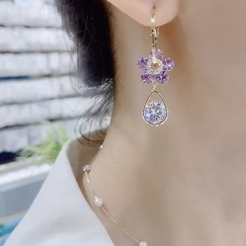 Fashion Flower Crystal Earrings