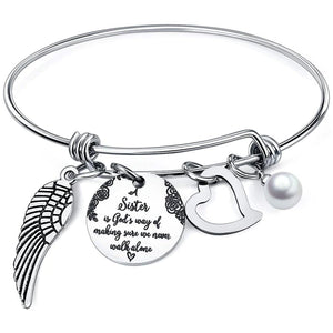 A "Sister is God's Way Of Making Sure We Never Walk Alone" Bangle