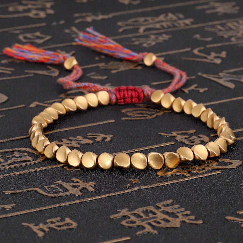 Shaped Copper Bead Bracelet