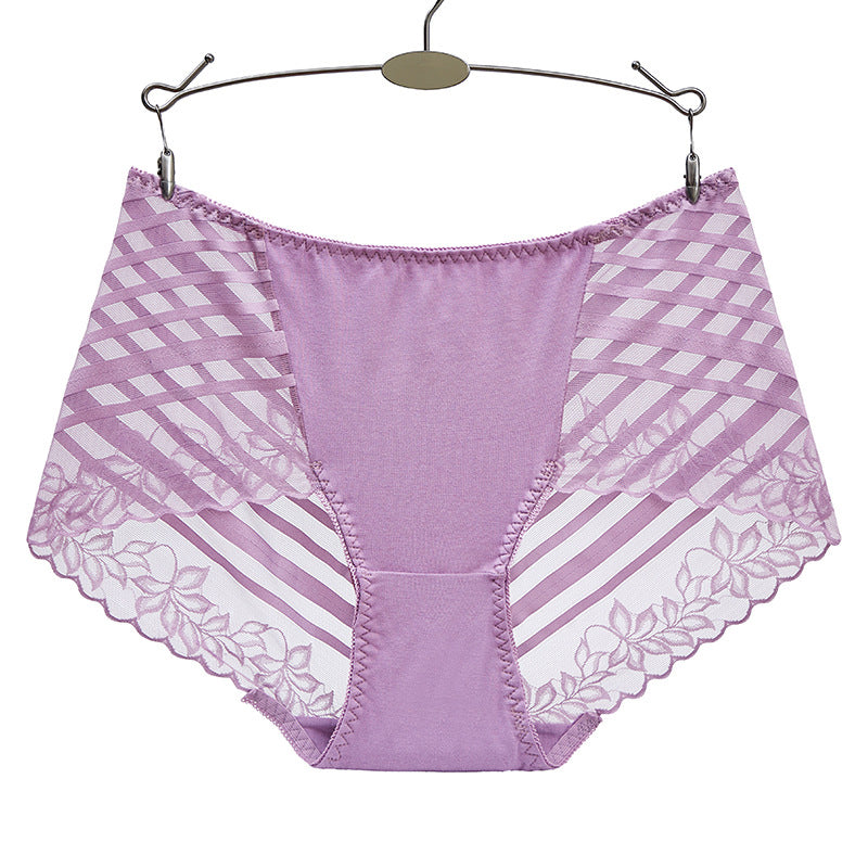 Women's Mid-Waist Cotton Lace Panties