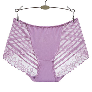 Women's Mid-Waist Cotton Lace Panties