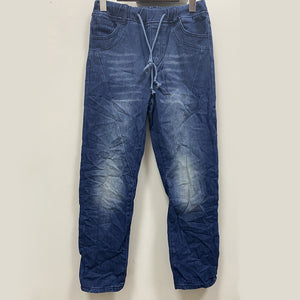 Ripped Drawstring Elasticated Waist Washed Jeans