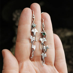 Vintage Leaf Gemstone Earrings