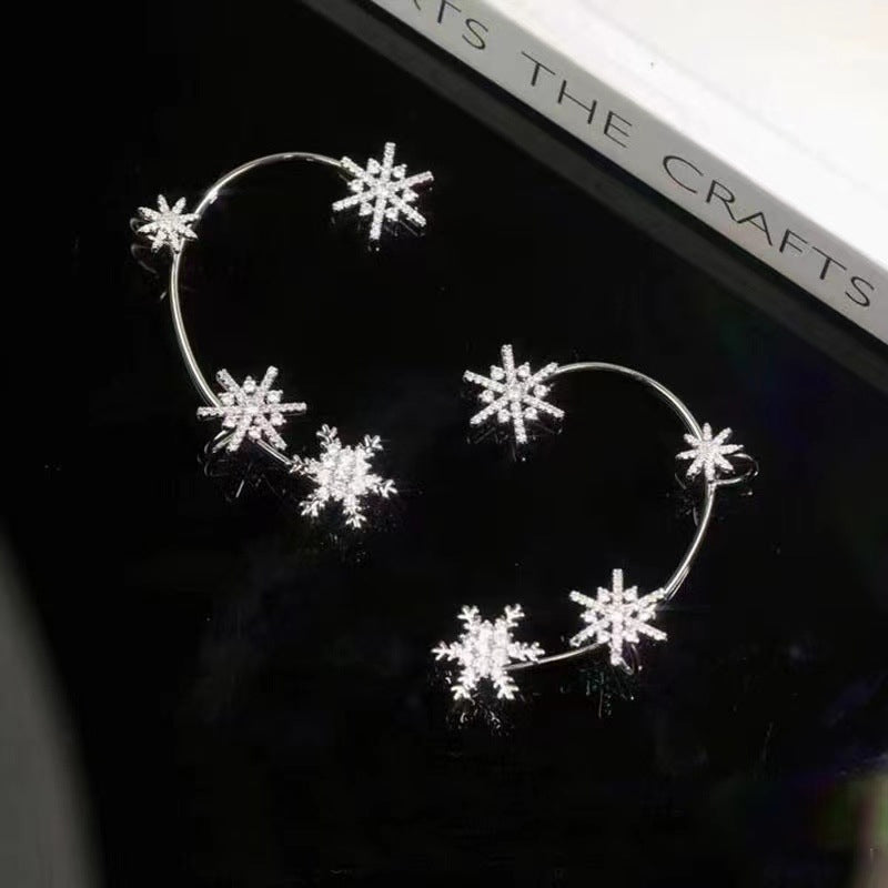 Diamond And Zirconia Earrings Without Holes