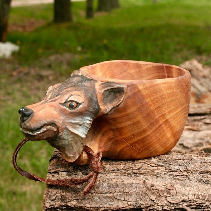 Cute Animal Handmade Wooden Mug