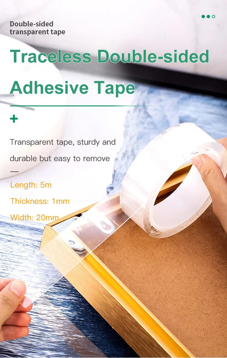 Reusable Double Sided Adhesive Traceless Tape