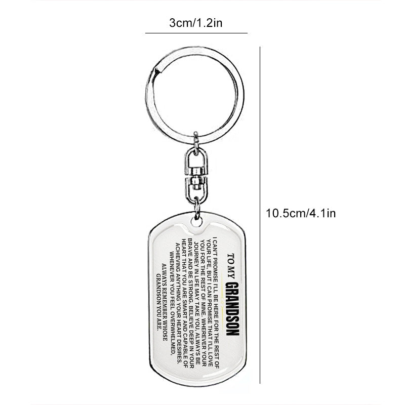 To My Grandson Keychain
