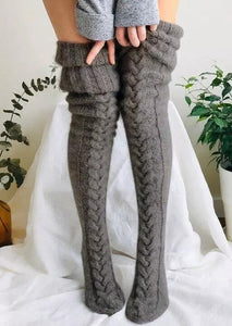 Winter Soft Warm Over Knee Extra Long Knitted Socks