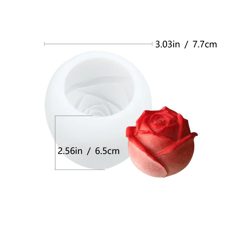 3D Silicone Rose Shape Ice Cube Mold