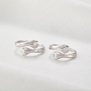 Silver Hug Couple Ring