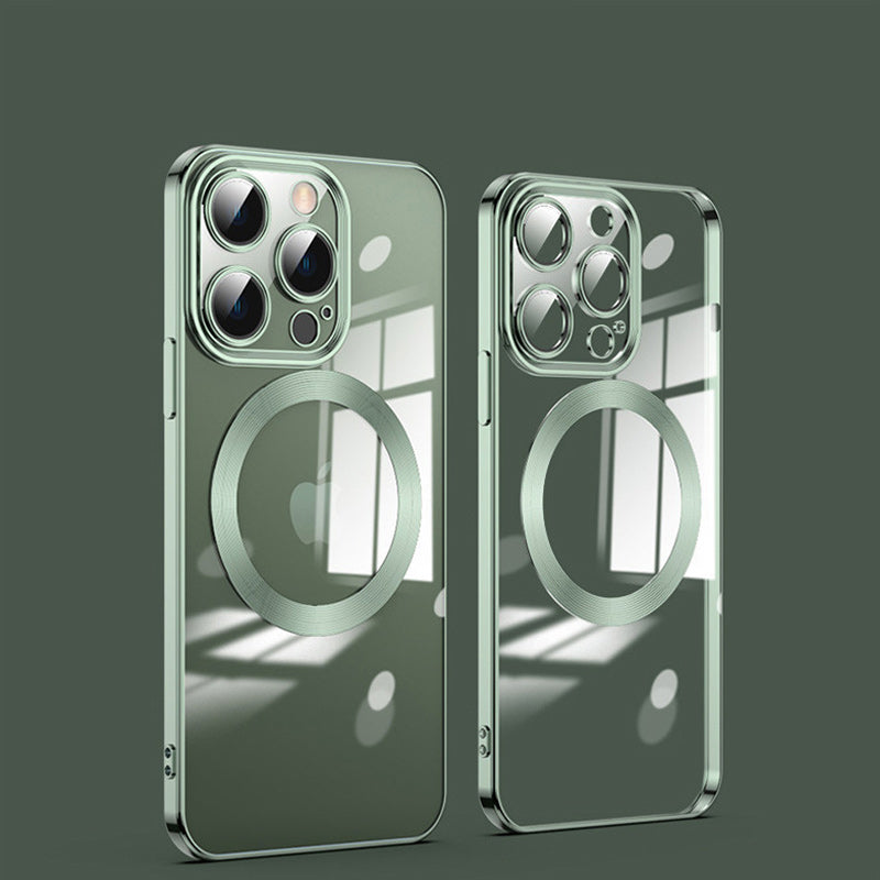 Electroplating Wireless Magnetic Charging All-Inclusive Lens Case for iPhone