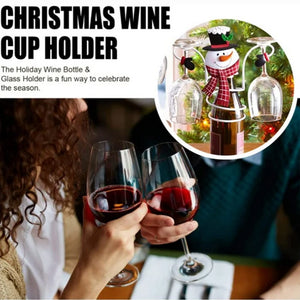 Holiday Wine Bottle Glass Holder