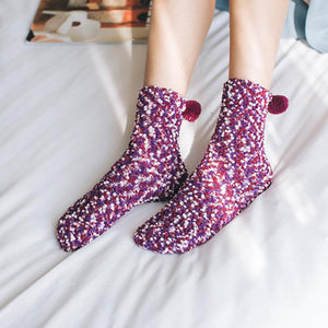 Coral Fleece Cupcake Socks