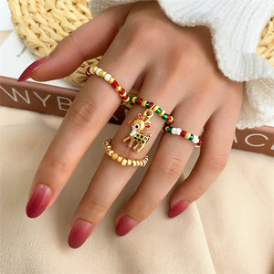 4 PCs Christmas Band Ring