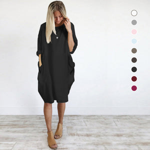 Loose Swing Panel Long Dress