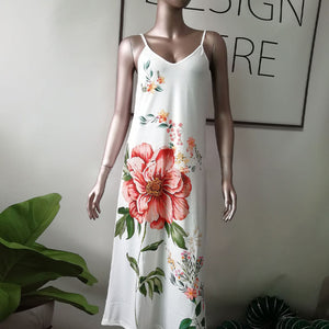 Floral V-Neck Spaghetti Strap Maxi Dress
